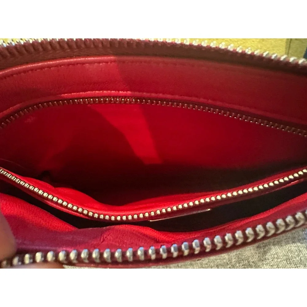 Prada Soft Calf Borch Red Leather Studded Crystal Clutch Bag 1N1825 Fuoco